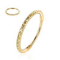 Funlmo Gold Nose Rings Hoop 20 Gauge Nose Ring 20G Earrings Nose Hoop Lip Rings Septum Ring Septum Clicker Helix Earrings Rook E