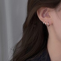 Micuco Small Huggie Hoop Earrings For Women Tiny Cartilage Hoop Earrings For Men Helix Daith Tragus Ear Hugging Hoop Earrings Wh