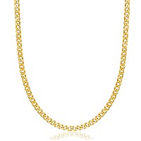 Barzel 18K Gold Plated Curbcuban Link Gold Chain Necklace 2Mm 3Mm 4Mm 5Mm For Women Or Men Made In Brazil 18 Inches 5Mm