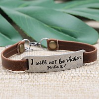 Unqjry Confirmation Gifts For Teenage Girls Inspirational Bracelet For Women Engraved Christian Bible Leather Verse Vintage Jewe