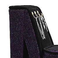 Benjara Decorative High Heel Shoe Jewelry Box with 3 Hooks and Storage, Purple