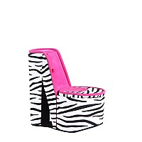 Benjara Decorative High Heel Zebra Shoe Jewelry Box with 2 Hooks, Multicolor