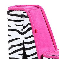 Benjara Decorative High Heel Zebra Shoe Jewelry Box with 2 Hooks, Multicolor