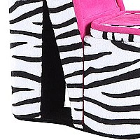 Benjara Decorative High Heel Zebra Shoe Jewelry Box with 2 Hooks, Multicolor