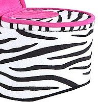 Benjara Decorative High Heel Zebra Shoe Jewelry Box with 2 Hooks, Multicolor