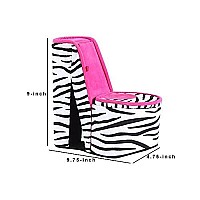 Benjara Decorative High Heel Zebra Shoe Jewelry Box with 2 Hooks, Multicolor