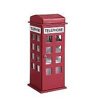 Benjara Decorative Telephone Booth Jewelry Box with 2 Drawers, Red