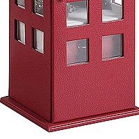 Benjara Decorative Telephone Booth Jewelry Box with 2 Drawers, Red