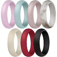 Thunderfit Silicone Wedding Bands For Women 55Mm Wide 2Mm Thick Awred Awstone Awpink Sand Awlavender Awturquoise