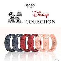 Enso Rings Etched Disney Collection Classic Silicone Ring 8Mm Wide 216 Thick Minnie All Around Ears Red 8