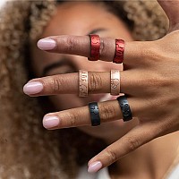 Enso Rings Etched Disney Collection Classic Silicone Ring 8Mm Wide 216 Thick Minnie All Around Ears Red 8