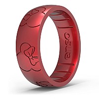 Enso Rings Etched Disney Collection Classic Silicone Ring 8Mm Wide 216 Thick Minnie All Around Ears Red 9