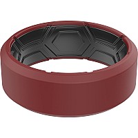 Thunderfit Men Breathable Air Grooves Silicone Wedding Ring Wedding Bands 8Mm Wide Dark Red Ablack Size 13514 23Mm