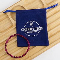 Cherry Tree Collection Small Medium Large Sizes Gemstone Beaded Bracelets For Women Men And Teens 4Mm Round Beads Pin