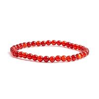 Cherry Tree Collection Small Medium Large Sizes Gemstone Beaded Bracelets For Women Men And Teens 4Mm Round Beads Red