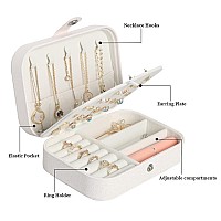 Travel Jewelry Box Small Jewelry Organizer Boxes For Women Girls 2 Layer Sparkle Jewlery Case Pu Leather Mini Portable Jewerl