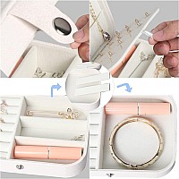 Travel Jewelry Box Small Jewelry Organizer Boxes For Women Girls 2 Layer Sparkle Jewlery Case Pu Leather Mini Portable Jewerl