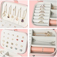 Travel Jewelry Box Small Jewelry Organizer Boxes For Women Girls 2 Layer Travel Jewlery Case Pu Leather Mini Portable Jewerly