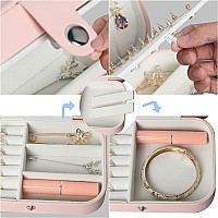 Travel Jewelry Box Small Jewelry Organizer Boxes For Women Girls 2 Layer Travel Jewlery Case Pu Leather Mini Portable Jewerly