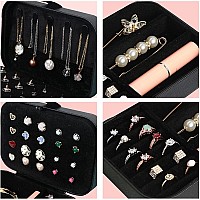 Travel Jewelry Box Small Jewelry Organizer Boxes For Women Girls 2 Layer Travel Jewlery Case Pu Leather Mini Portable Jewerly