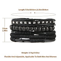 Hzman Wrap Bracelets Men Women Hemp Cords Wood Beads Ethnic Tribal Bracelets Leather Wristbands Wooden Bead Style 7