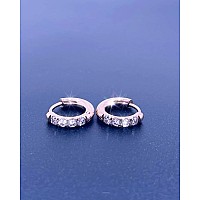 Rose Gold Earrings Unisex Cubic Zirconia Huggie Hoop Earrings For Women Surgical Steel Earrings Rose Gold Huggie Earrings For Wo