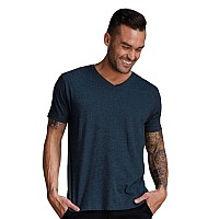 Into The Am V Neck T Shirts Men Fitted Casual Essential Plain Undershirt Sleep Vneck Tshirt For Guys Navy Large