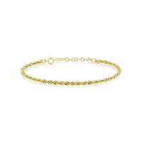 Gelin 14K Solid Gold Rope Chain Bracelet For Women