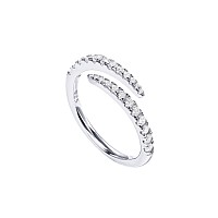 Pavoi 14K Gold Plated Cubic Zirconia Open Twist Eternity Band White Gold For Women Size 8 V2