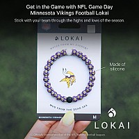 Lokai Silicone Beaded Bracelet For Men Women Nfl Football Collection Minnesota Vikings Logo Medium Silicone Jewelry Fas