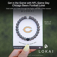 Lokai Silicone Beaded Bracelet For Men Women Nfl Football Collection Chicago Bears Logo Medium Silicone Jewelry Fashion