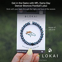 Lokai Silicone Beaded Bracelet For Men Women Nfl Football Collection Denver Broncos Logo Medium Silicone Jewelry Fashio