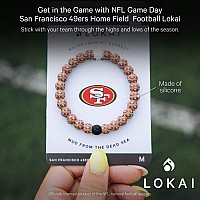 Lokai Silicone Beaded Bracelet For Men Women Nfl Football Collection San Francisco 49Ers Logo Extra Large Silicone Jewe