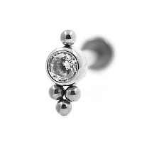 Newkeepsr 08Mm20G G23 Titanium Press Fit Threadless Push Pop In 25Mm Flat Gem Top Flatback Labret Lip Monroe Stud Tragus6Mm