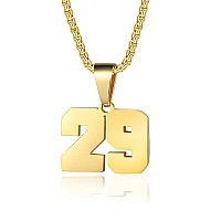 Number Necklaces Personalized Necklaces 18K Gold Plated Initial Number Pendant Stainless Steel Chain Movement Necklaces For Men