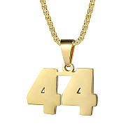 Number Necklaces Personalized Necklaces 18K Gold Plated Initial Number Pendant Stainless Steel Chain Movement Necklaces For Men