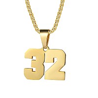 Number Necklaces Personalized Necklaces 18K Gold Plated Initial Number Pendant Stainless Steel Chain Movement Necklaces For Men