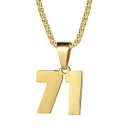 Number Necklaces Personalized Necklaces 18K Gold Plated Initial Number Pendant Stainless Steel Chain Movement Necklaces For Men