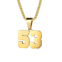 Number Necklaces Personalized Necklaces 18K Gold Plated Initial Number Pendant Stainless Steel Chain Movement Necklaces For Men