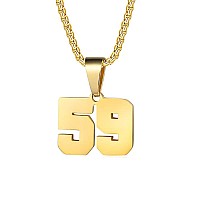 Number Necklaces Personalized Necklaces 18K Gold Plated Initial Number Pendant Stainless Steel Chain Movement Necklaces For Men