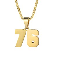 Number Necklaces Personalized Necklaces 18K Gold Plated Initial Number Pendant Stainless Steel Chain Movement Necklaces For Men