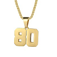 Number Necklaces Personalized Necklaces 18K Gold Plated Initial Number Pendant Stainless Steel Chain Movement Necklaces For Men