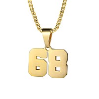 Number Necklaces Personalized Necklaces 18K Gold Plated Initial Number Pendant Stainless Steel Chain Movement Necklaces For Men