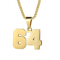 Number Necklaces Personalized Necklaces 18K Gold Plated Initial Number Pendant Stainless Steel Chain Movement Necklaces For Men