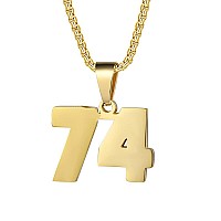 Number Necklaces Personalized Necklaces 18K Gold Plated Initial Number Pendant Stainless Steel Chain Movement Necklaces For Men