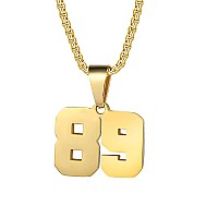 Number Necklaces Personalized Necklaces 18K Gold Plated Initial Number Pendant Stainless Steel Chain Movement Necklaces For Men