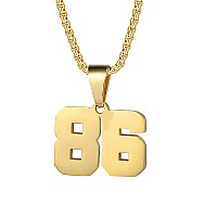 Number Necklaces Personalized Necklaces 18K Gold Plated Initial Number Pendant Stainless Steel Chain Movement Necklaces For Men