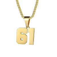 Number Necklaces Personalized Necklaces 18K Gold Plated Initial Number Pendant Stainless Steel Chain Movement Necklaces For Men