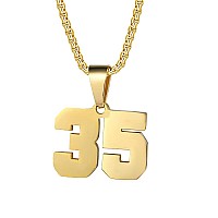 Number Necklaces Personalized Necklaces 18K Gold Plated Initial Number Pendant Stainless Steel Chain Movement Necklaces For Men