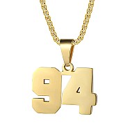 Number Necklaces Personalized Necklaces 18K Gold Plated Initial Number Pendant Stainless Steel Chain Movement Necklaces For Men